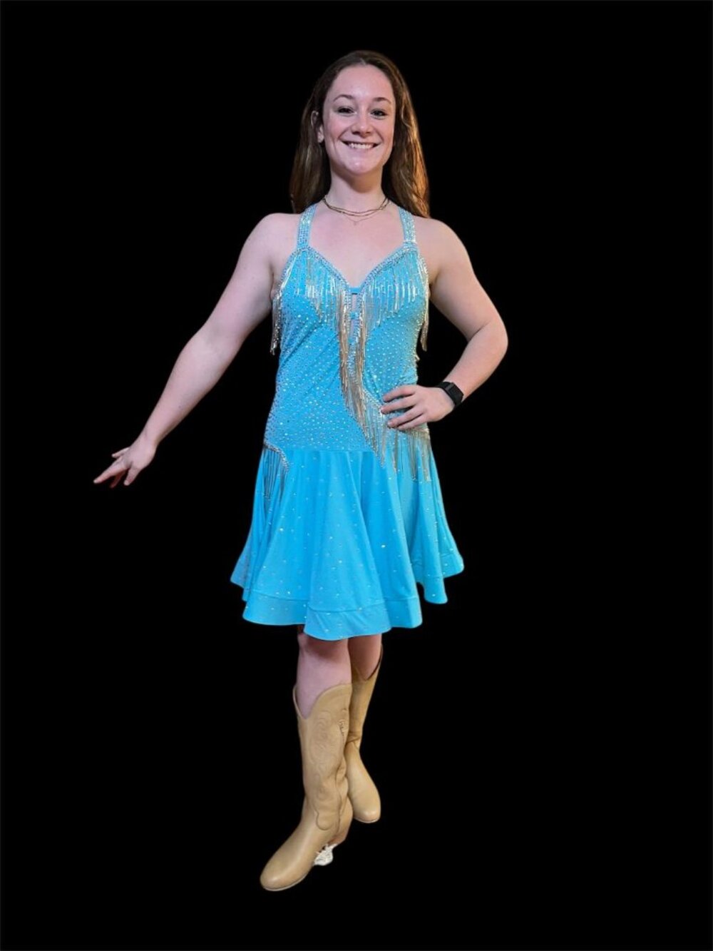 Ballroom Latin Competition dancesport dress sky blue